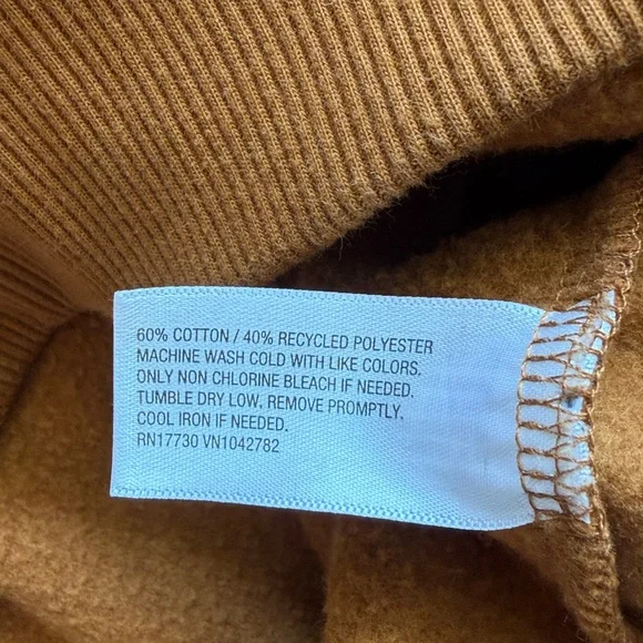 Women's Half-Zip Pullover Crop Sweatshirt Cognac - Picture 3 of 5